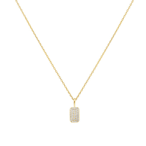 Gold Pave Pendant Necklace